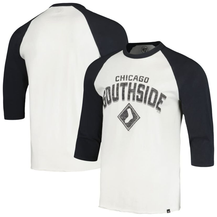 Chicago White Sox MLB Chicago Sox City Connect Crescent Franklin Raglan 3/4-Sleeve T-Shirt