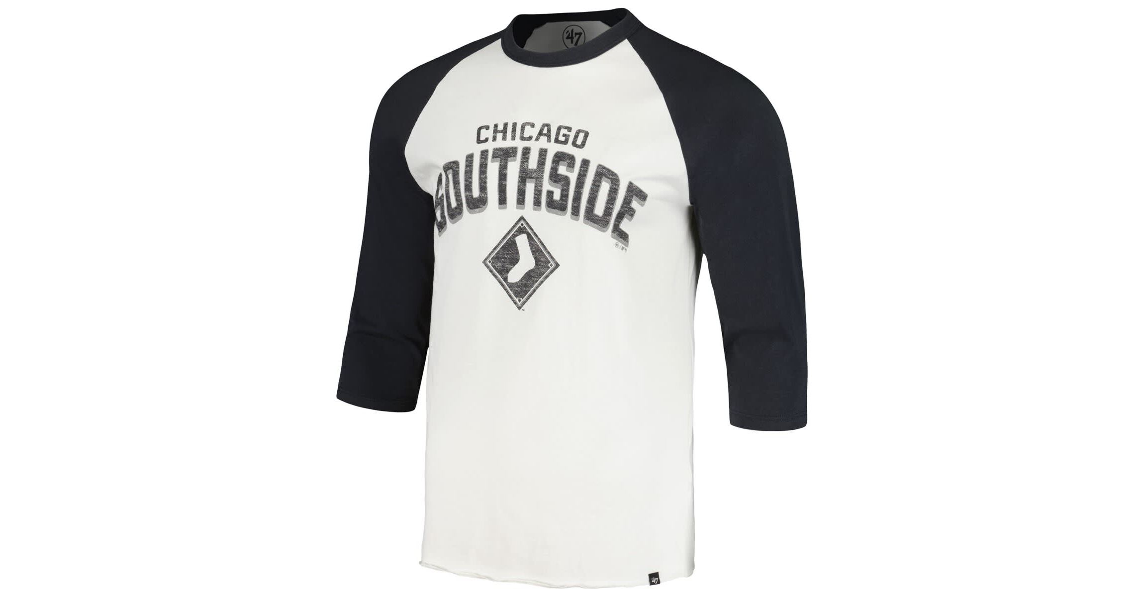 Chicago White Sox MLB Chicago Sox City Connect Crescent Franklin Raglan 3/4-Sleeve T-Shirt