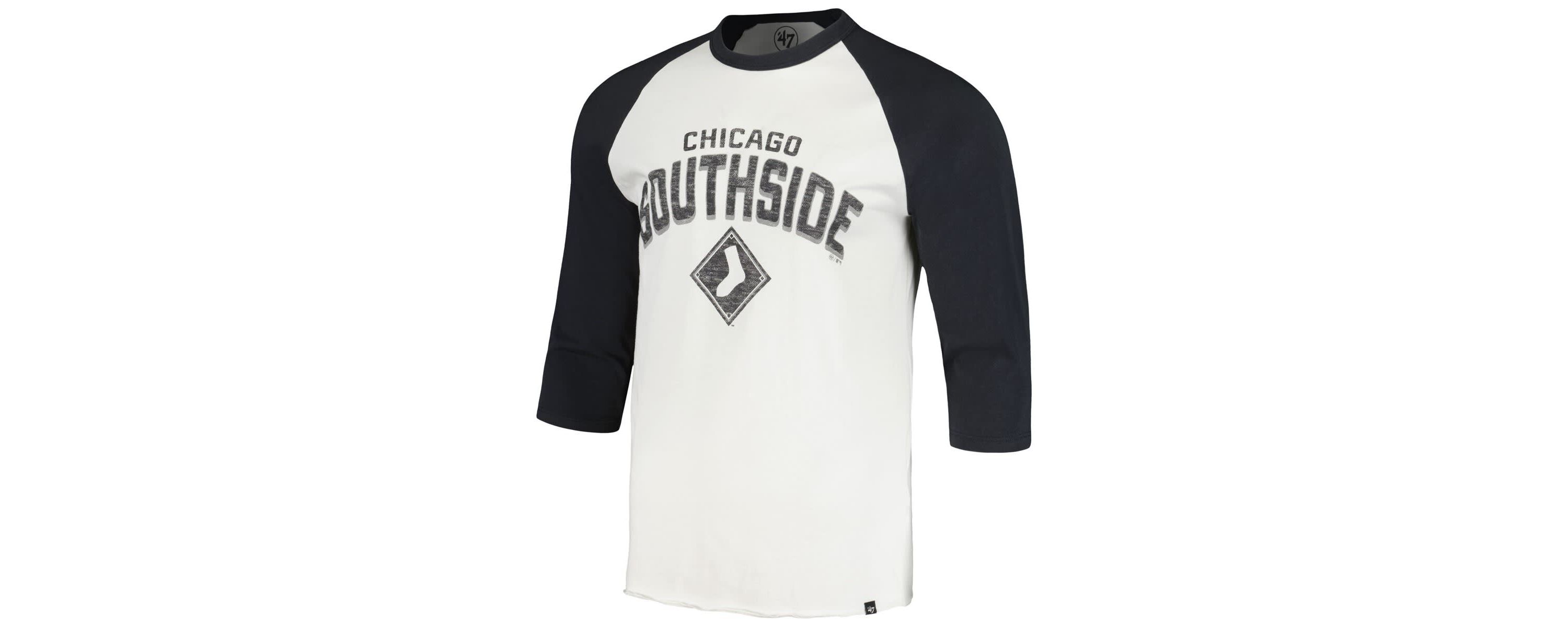Chicago White Sox MLB Chicago Sox City Connect Crescent Franklin Raglan 3/4-Sleeve T-Shirt