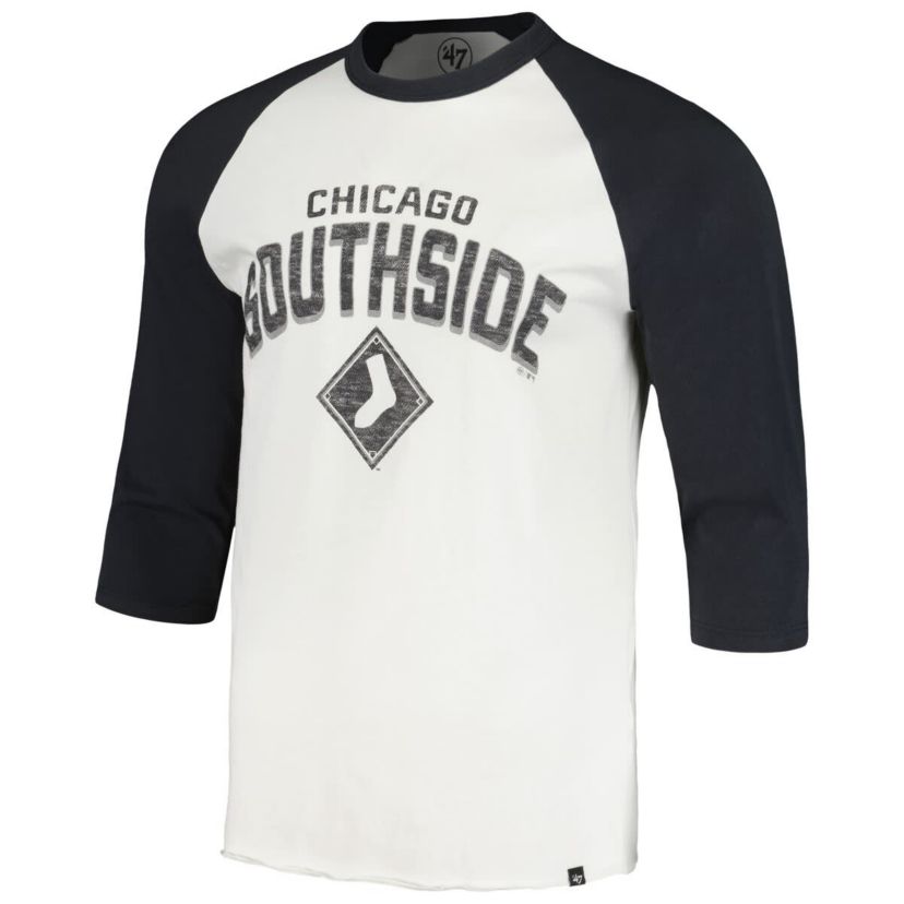 Chicago White Sox MLB Chicago Sox City Connect Crescent Franklin Raglan 3/4-Sleeve T-Shirt