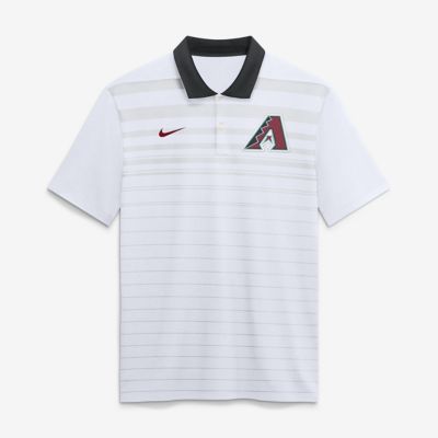 Men's MLB Nike Arizona Diamondbacks Vapor Striped Dri-FIT Polo, White, 2XL