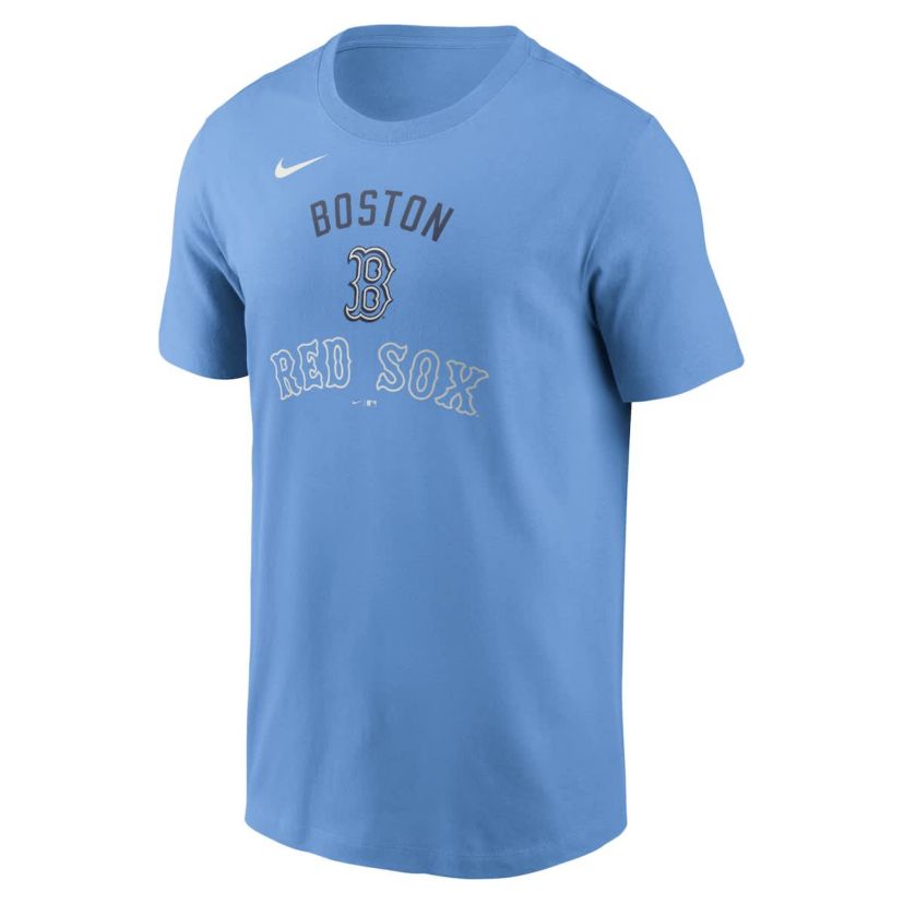Boston Red Sox MLB Nike Light Boston Sox Early Innings Stack T-Shirt