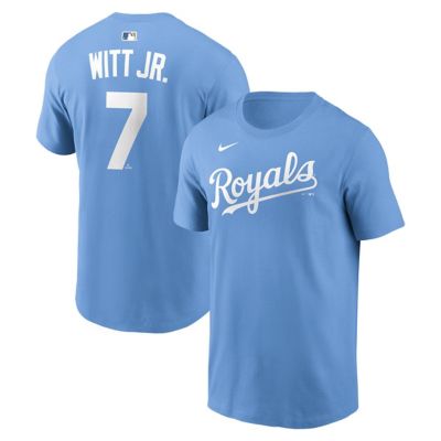 Men's MLB Nike Bobby Witt Jr. Light Kansas City Royals Name & Number T-Shirt
