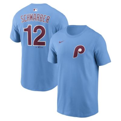 Men's MLB Nike Kyle Schwarber Light Philadelphia Phillies Name & Number T-Shirt