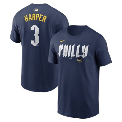 Men's MLB Nike Bryce Harper Philadelphia Phillies City Connect Name & Number T-Shirt, Navy Blue, 2XL