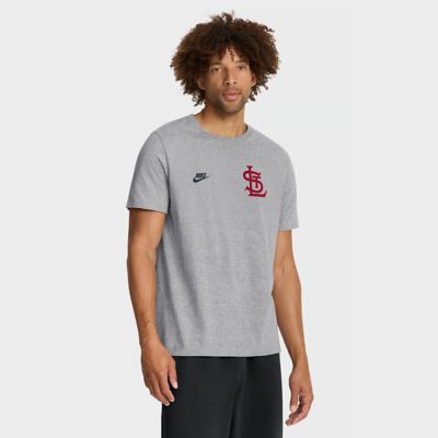 Men's MLB Nike St. Louis Cardinals Cooperstown 2-Hit T-Shirt, Gray, 2XL