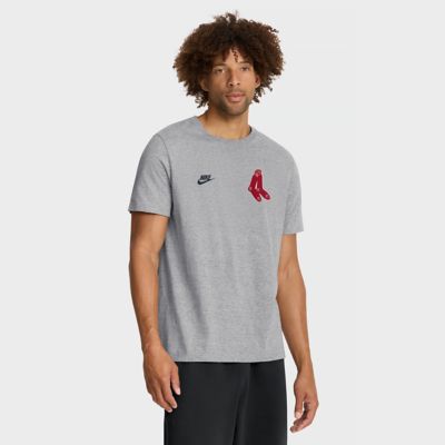 Men's Boston Red Sox MLB Nike Boston Sox Cooperstown 2-Hit T-Shirt, Gray, XL