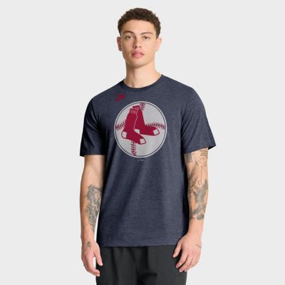 Men's Boston Red Sox MLB Nike Boston Sox Cooperstown Logo Tri-Blend T-Shirt, Navy Blue