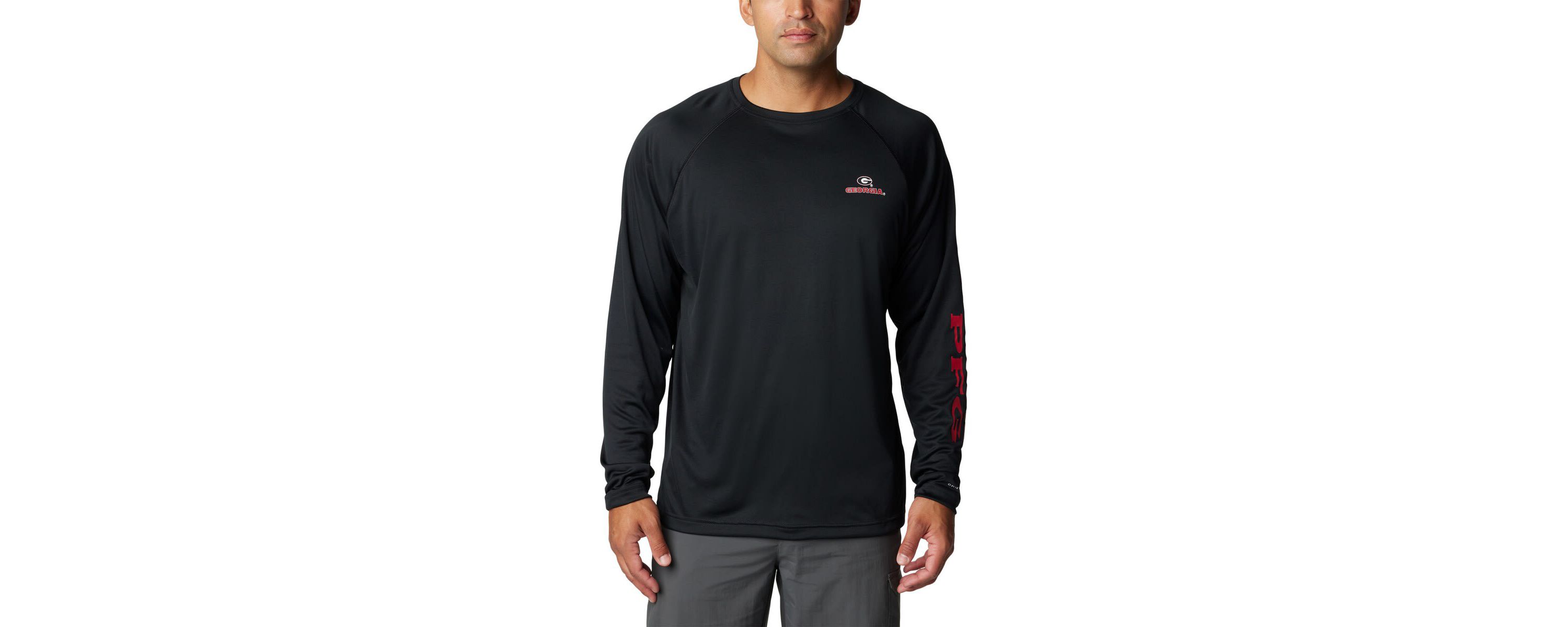 NCAA Georgia Bulldogs Terminal Tackle Omni-Shade Raglan Long Sleeve T-Shirt