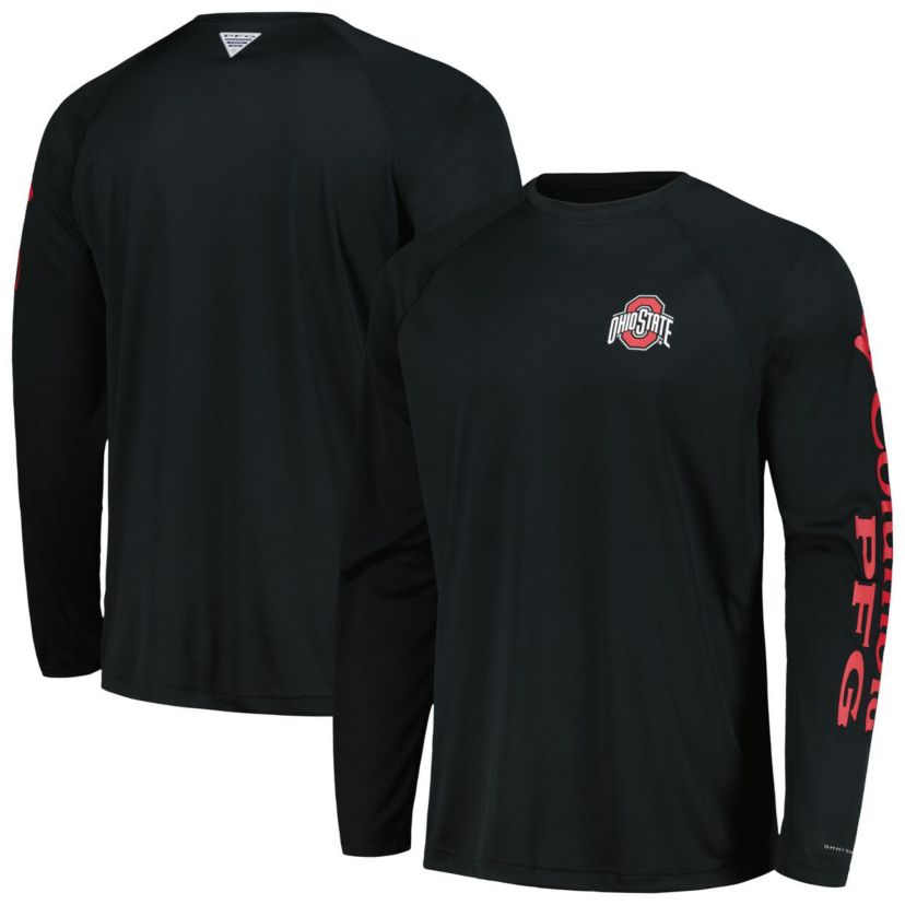 NCAA Ohio State Buckeyes Terminal Tackle Omni-Shade Raglan Long Sleeve T-Shirt