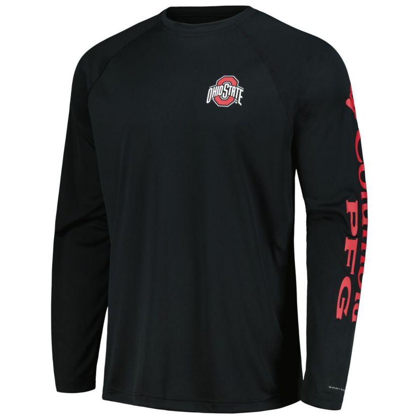 NCAA Ohio State Buckeyes Terminal Tackle Omni-Shade Raglan Long Sleeve T-Shirt