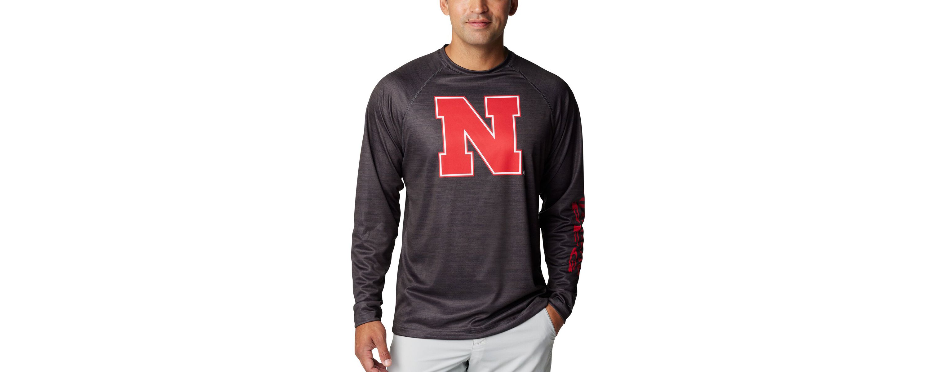 NCAA Nebraska Huskers PFG Terminal Tackle Omni-Shade Raglan Long Sleeve T-Shirt