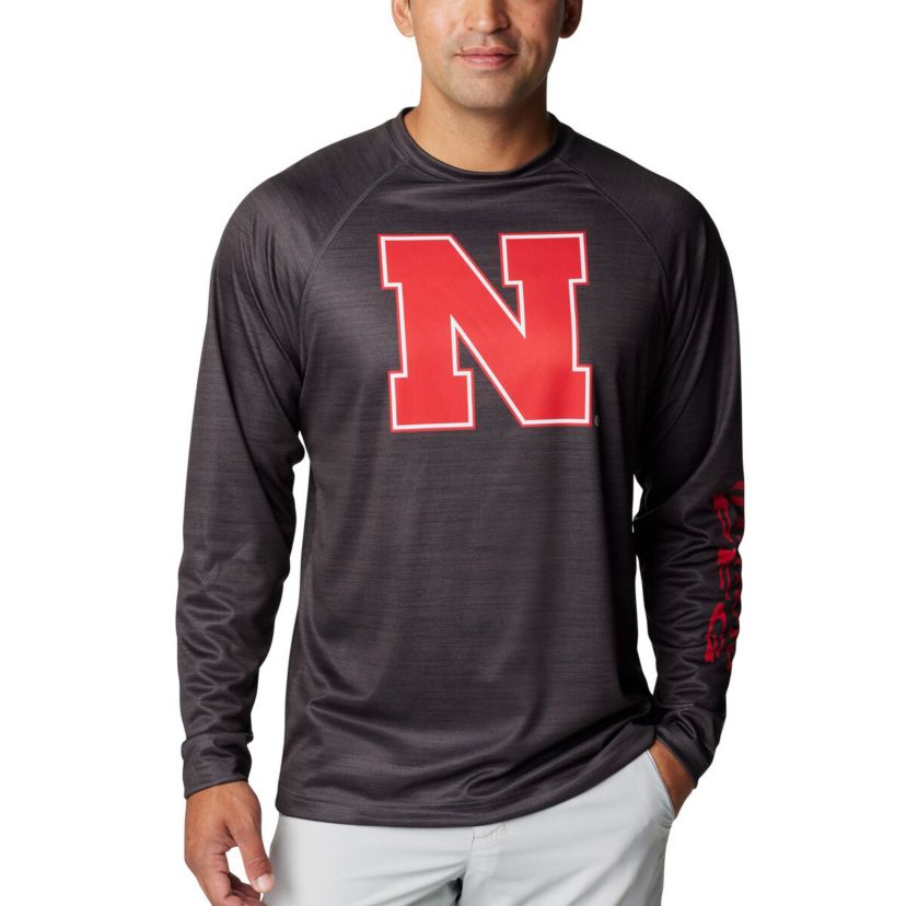 NCAA Nebraska Huskers PFG Terminal Tackle Omni-Shade Raglan Long Sleeve T-Shirt