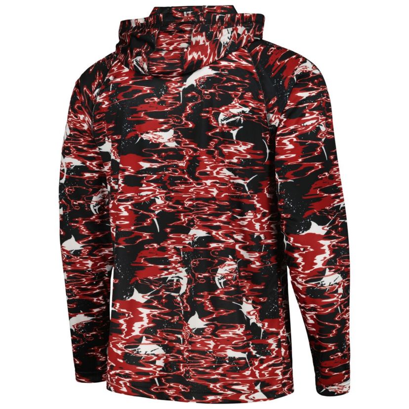 NCAA Arkansas Razorbacks PFG Terminal Tackle Omni-Shade Rippled Long Sleeve Hooded T-Shirt
