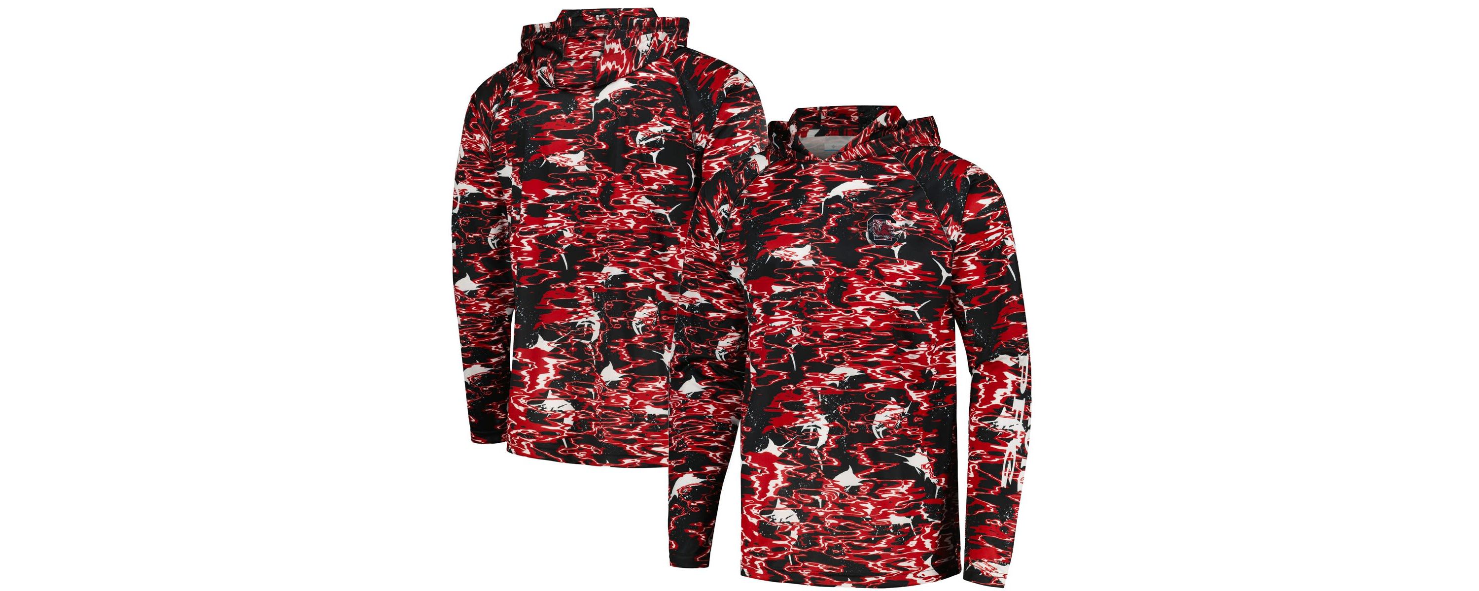 NCAA South Carolina Gamecocks PFG Terminal Tackle Omni-Shade Rippled Long Sleeve Hooded T-Shirt