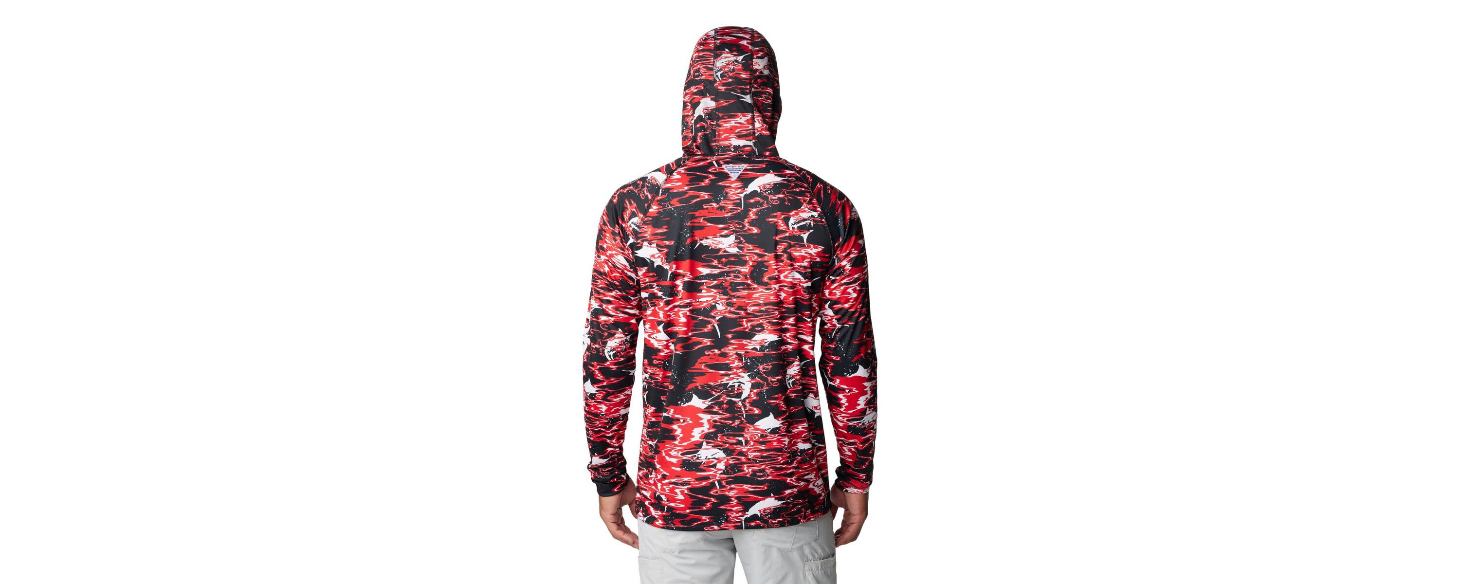 NCAA Georgia Bulldogs PFG Terminal Tackle Omni-Shade Rippled Long Sleeve Hooded T-Shirt