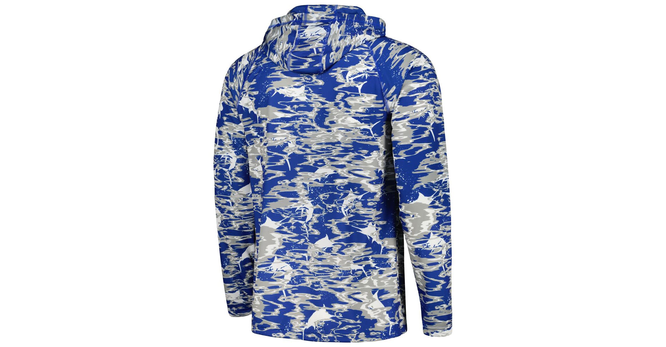 NCAA Kentucky Wildcats PFG Terminal Tackle Omni-Shade Rippled Long Sleeve Hooded T-Shirt