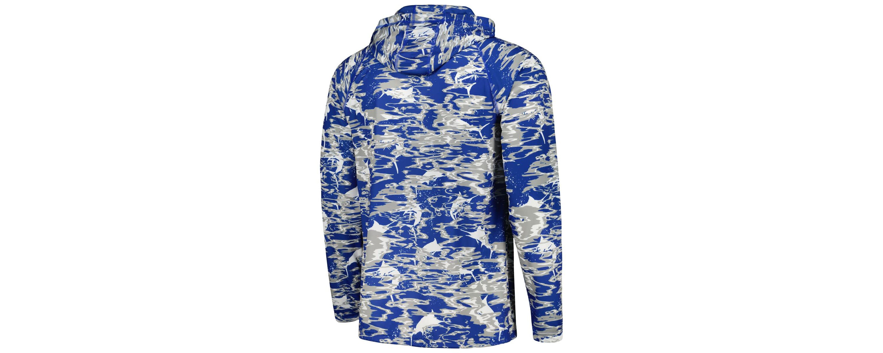 NCAA Kentucky Wildcats PFG Terminal Tackle Omni-Shade Rippled Long Sleeve Hooded T-Shirt