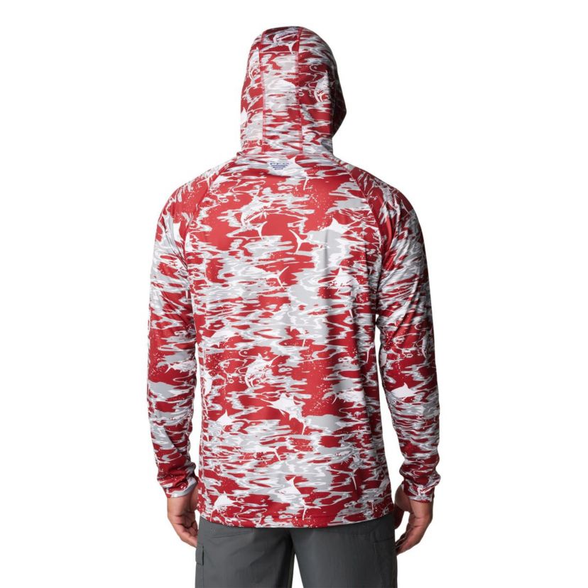 Alabama Crimson Tide NCAA Alabama Tide PFG Terminal Tackle Omni-Shade Rippled Long Sleeve Hooded T-Shirt