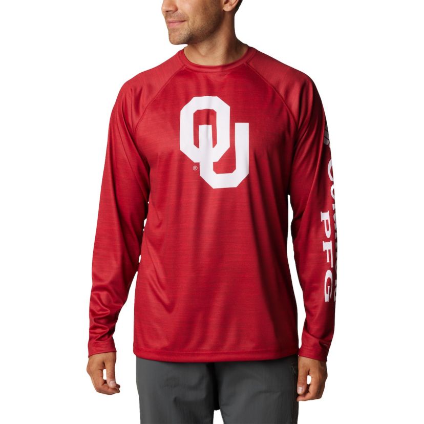 NCAA Oklahoma Sooners PFG Terminal Tackle Omni-Shade Raglan Long Sleeve T-Shirt
