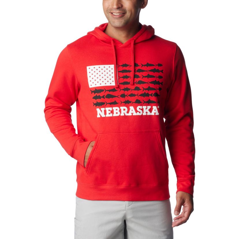 NCAA Nebraska Huskers PFG Fish Flag II Pullover Hoodie