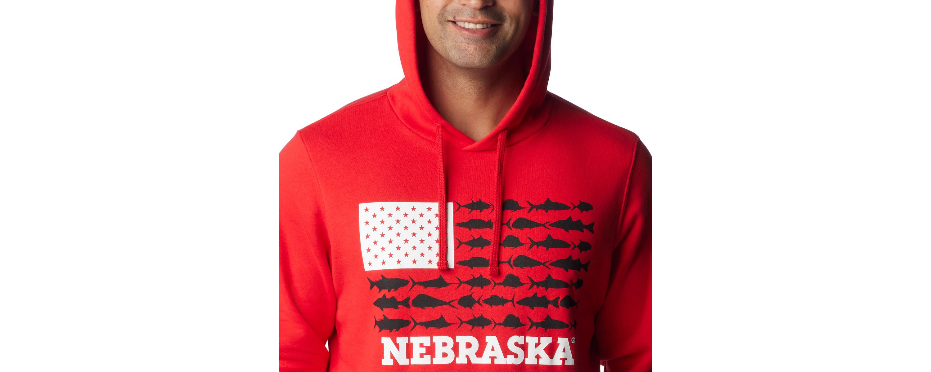 NCAA Nebraska Huskers PFG Fish Flag II Pullover Hoodie