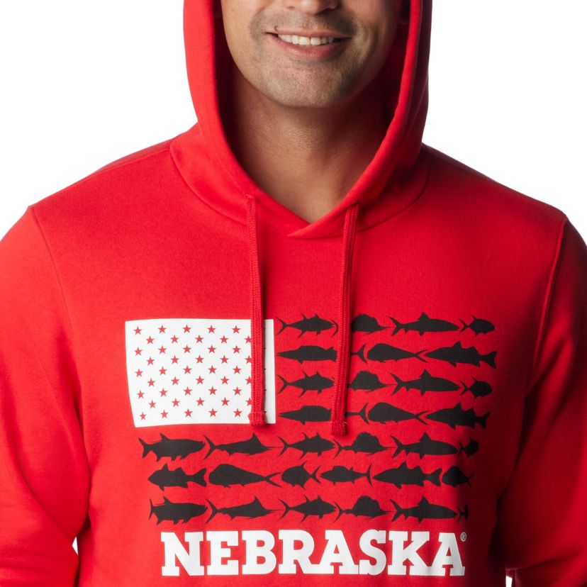 NCAA Nebraska Huskers PFG Fish Flag II Pullover Hoodie