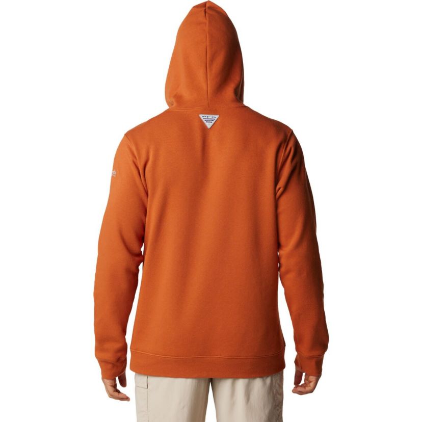 NCAA Burnt Texas Longhorns PFG Fish Flag II Pullover Hoodie