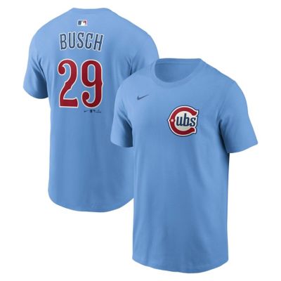 Men's MLB Nike Michael Busch Light Chicago Cubs Name & Number T-Shirt