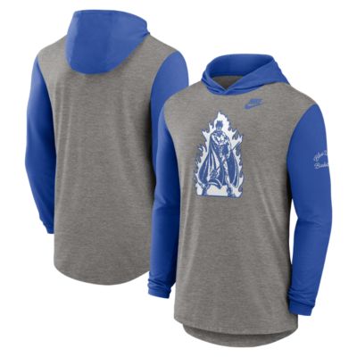 Men's Duke Blue Devils NCAA Nike Duke Devils Campus Legacy Tri-Blend Long Sleeve Hooded T-Shirt