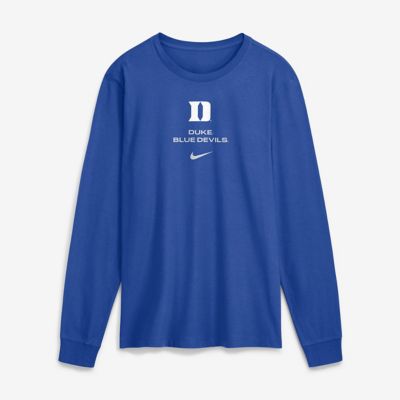 Men's Duke Blue Devils NCAA Nike Duke Devils 2026 Sideline Dri-FIT Long Sleeve T-Shirt, 2XL