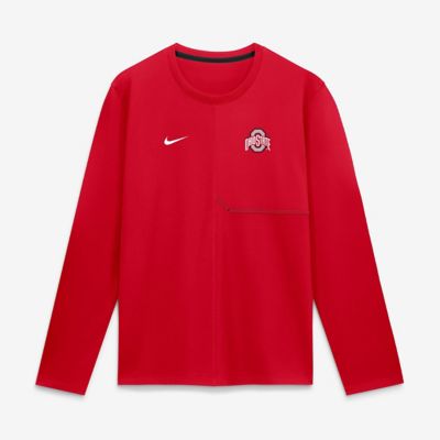 Men's NCAA Nike Ohio State Buckeyes 2026 Sideline Coaches UV Dri-FIT Long Sleeve Shirt, XL