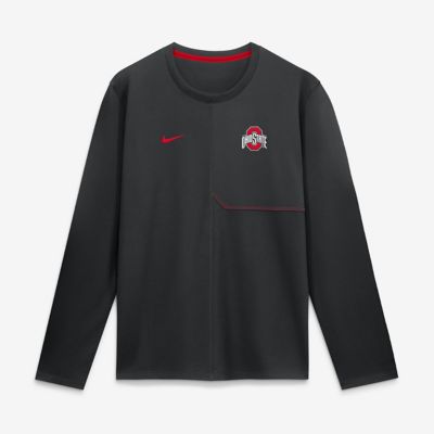 Men's NCAA Nike Ohio State Buckeyes 2026 Sideline Coaches UV Dri-FIT Long Sleeve Shirt