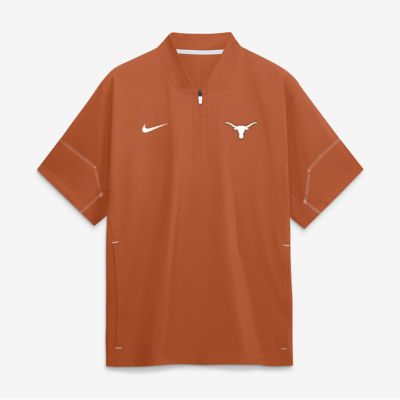 Men's NCAA Nike Texas Texas Longhorns 2026 Sideline Short Sleeve Quarter-Zip Coaches Jacket