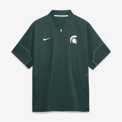 Men's NCAA Nike Michigan State Spartans 2026 Sideline Short Sleeve Quarter-Zip Coaches Jacket