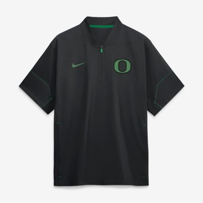 Men's NCAA Nike Oregon Ducks 2026 Sideline Short Sleeve Quarter-Zip Coaches Jacket