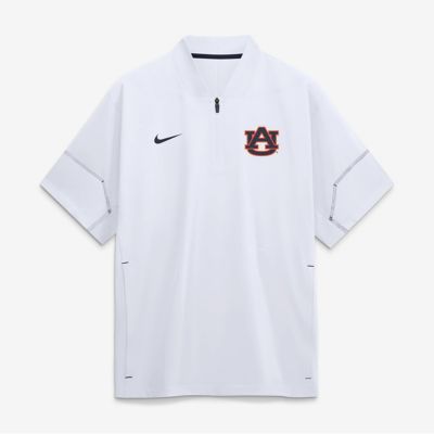Men's NCAA Nike Auburn Tigers 2026 Sideline Short Sleeve Quarter-Zip Coaches Jacket
