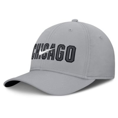Men's Chicago White Sox MLB Nike Chicago Sox Primetime Rise Dri-FIT Flex Hat, Gray, Small