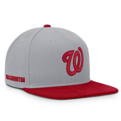 Men's MLB Nike Gray/Red Washington Nationals Primetime Pro Dri-FIT Snapback Hat