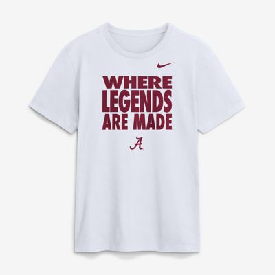 Men's Alabama Crimson Tide NCAA Nike Alabama Tide 2026 Sideline Dri-FIT Slogan T-Shirt, White, XL