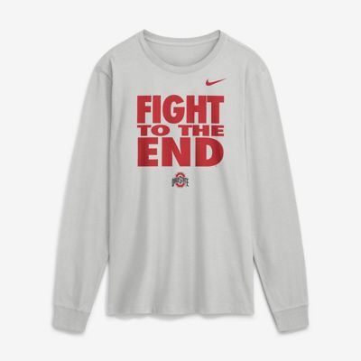 Men's NCAA Nike Ohio State Buckeyes 2026 Sideline Slogan Dri-FIT Long Sleeve T-Shirt