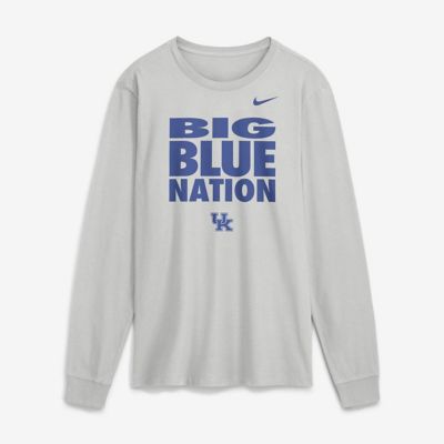 Men's NCAA Nike Kentucky Wildcats 2026 Sideline Slogan Dri-FIT Long Sleeve T-Shirt, Gray, XL