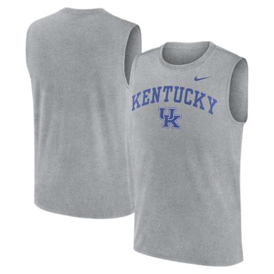 Men's NCAA Nike Kentucky Wildcats Primetime Legend Arch Dri-FIT Muscle Tank Top, Gray, Large