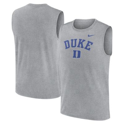 Men's Duke Blue Devils NCAA Nike Duke Devils Primetime Legend Arch Dri-FIT Muscle Tank Top, Gray, XL