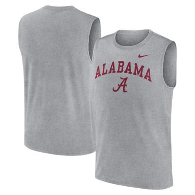 Men's Alabama Crimson Tide NCAA Nike Alabama Tide Primetime Legend Arch Dri-FIT Muscle Tank Top, Gray, XL