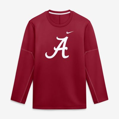 Men's Alabama Crimson Tide NCAA Nike Alabama Tide 2026 Sideline Coaches Therma-FIT Long Sleeve Top