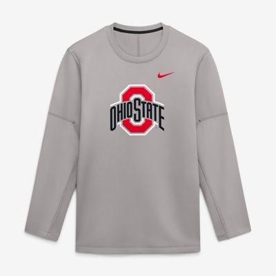 Men's NCAA Nike Ohio State Buckeyes 2026 Sideline Coaches Therma-FIT Long Sleeve Top, Gray, 2XL