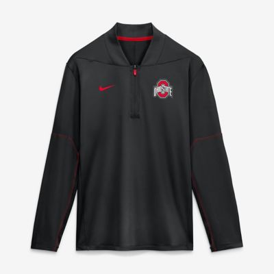 Men's NCAA Nike Ohio State Buckeyes 2026 Sideline Midweight Half-Zip Dri-FIT Pullover, Black, Medium