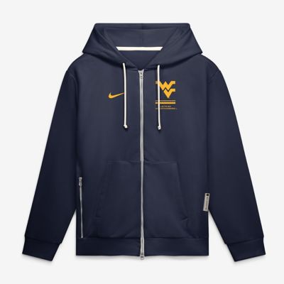 Men's NCAA Nike West Virginia Mountaineers 2026 Sideline Standard Issue Dri-FIT Full-Zip Hoodie