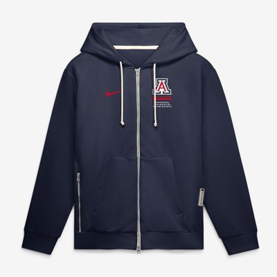 Men's NCAA Nike Arizona Wildcats 2026 Sideline Standard Issue Dri-FIT Full-Zip Hoodie, Navy Blue, Medium